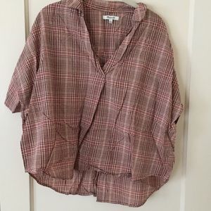 Oversized plaid Madewell top